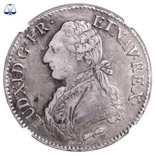 Louis XVI - Écu branches d'olivier 1786 Q - NGC XF Details - Var fautée LUD XV