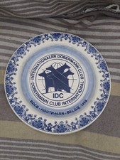 Vintage 1998 DELFT BLUE PLATE IDC DOBERMANN CLUB INTERNATIONAL Houthalen Belgie