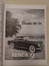 REVUE TECHNIQUE SIMCA 9 SPORT Tracteur Vierzon 302 SCOOTER VESPA 125 Rta 1953