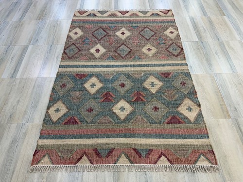 Tapis tribal jute naturel - tribal, en