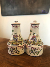 JOLI  HUILIER VINAIGRIER EN CÉRAMIQUE, DÉCOR AU CHINOIS, ( " H 39 " A IDENT. )