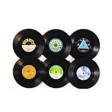 Vintage CD Coasters Set de 6 Disques Vinyles pour Mélomanes  2 Z5W87302