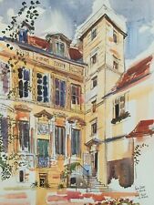 AQUARELLE PIERRE DUC - DIJON - L'HOTEL FYOT DE MINEURE - BOURGOGNE - TBE