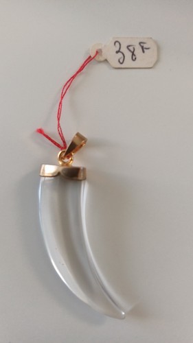 Ancien pendentif verre dent - ancien,