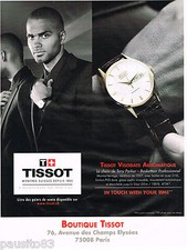 PUBLICITE ADVERTISING 065  2011  TISSOT montre VISODATE AUTOMATIQUE TONY PARKER