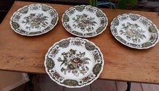 Lot 4 Assiettes Porcelaine Anglaise Ridgway Staffordshire Windsor England Vert