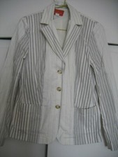 VESTE CYRILLUS VINTAGE TAILLE 40 BLANCHE A RAYURES NEUVE