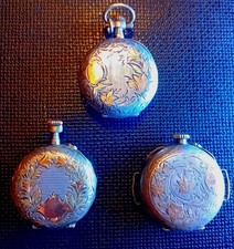 Lot 2: TROIS MONTRES de COL ARGENT + VERMEIL DECO ART NOUVEAU poids 60 g Gousset