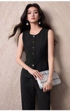 Gilet élégant noir femme - gilet,