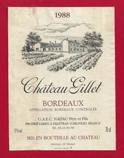 88/45 Etiquette BORDEAUX 1988
