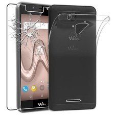 Coque Wiko Tommy 2 Plus Etui Housse Silicone FINE + VERRE Trempé, Transparent