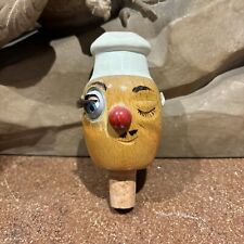 ancien bouchon de bouteille en bois sculpté le cuisinier humour