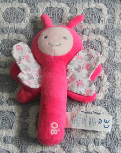 Doudou hochet papillon rose - doudou,