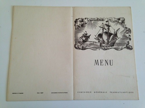 Ancien menu paquebot - , liberté