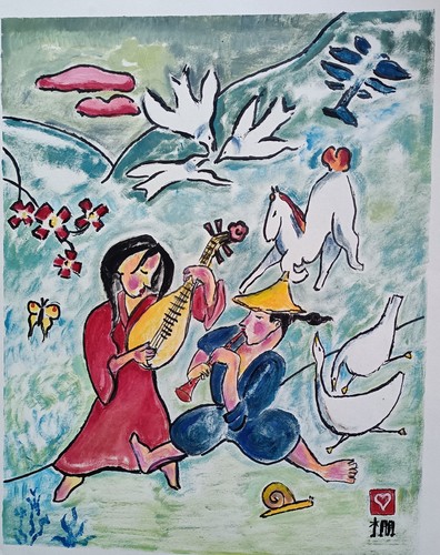 Tableau huile signé format - tableau, de