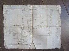 GRAND DESSIN D'ARCHITECTURE COMMUNE DE GIGNEY VOSGES 18ème SIECLE