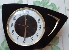 Pendule horloge Formica Vintage - JAZ - Noir - Années 1950 1960
