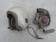 INDOCHINE 1950'S Casque Aviation Serre Tete Pilote Francais GENO GUENEAU