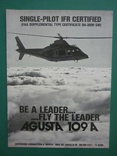 9/1978 PUB AGUSTA ELICOTTERI HELICOPTERE HELICOPTER AGUSTA 109A IFR ORIGINAL AD