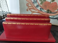 Porte Courrier Vintage Porte Lettre  En cuir/Accessoire De Bureau- Trieur 