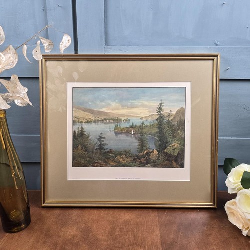 Lithographie ancienne lac - lithographie,