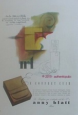 PUBLICITE ANNY BLATT PARFUM N°1 COFFRET EN CUIR DE LUXE DE 1946 FRENCH AD PUB