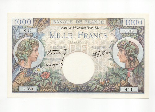 Billet 1000 francs commerce - 1000, &