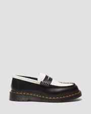 Dr.Martens Penton Bicolore Lisse Mocassins Cuir Noir/Blanc UK 8