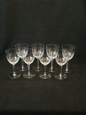 8 Verres À Vin En Cristal Taillé Vintage Villeroy Et & Boch Modèle Erika 