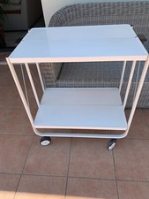 TABLE SERVICE VINTAGE PLIABLE  DESSERTE A ROULETTES TOUT METAL