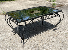Table basse fer forgé et verre déco en état correct