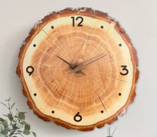 Horloge Murale en Bois de Véritable - Mouvement Quartz Silencieux,Design en Boi