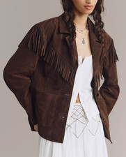 Veste femme en cuir daim à