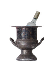 1900 Large Charming Antique French Silverplated Champagne Ice Wine Bucket Handle