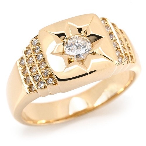 Bague chevalière plaqué 18k - plaqué,