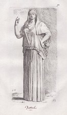 Vestal Virgin Vestaline Ancienne Rome Gravure En Cuivre François Perrier 1638