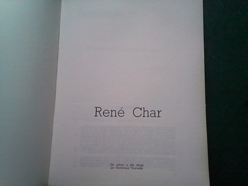René char herne cahier - char,
