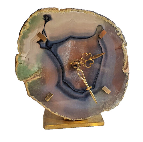 Vintage horloge avec agate - horloge,