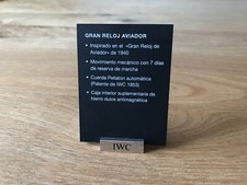 Plaque IWC Grande Montre Aviateur - Méthacrylate - Pour Watches Collectors