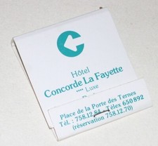 Pochette Allumettes : Hôtel CONCORDE LA FAYETTE Paris + PHILIPS Ordinateurs