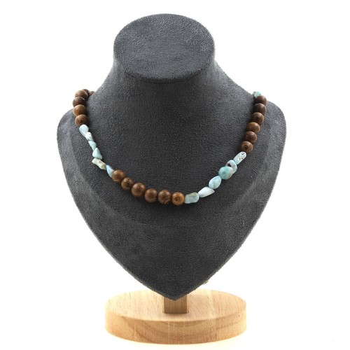 Collier perles larimar - collier,
