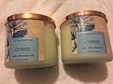 (2) NEW Bath & Body Works Cypress  3-Wick Candles 14.5 oz