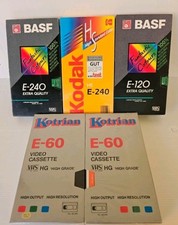 Lot de 5 K7 Cassettes VHS 120 60 240 Vierges