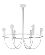 Lustre / suspension GoodHome Biham 6 ampoules E27 IP20 blanc * NEUF