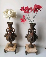 2 vases sculpture anges statue regule marbre no bronze restauration pied lampe