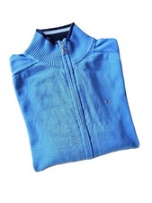 Gilet zippé Eden Park bleu M homme en coton manches longues très bon état