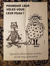 Affiche 1981 REISER /Pourquoi leur volez-vous leur peau ? 45x60 [RARE]