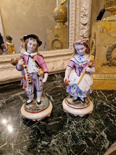 Ancienne paire figurine en - paire, de