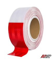 Bande Autocollante Réfléchissante Rouge Blanche Haute Visibilité 45M De Longueur