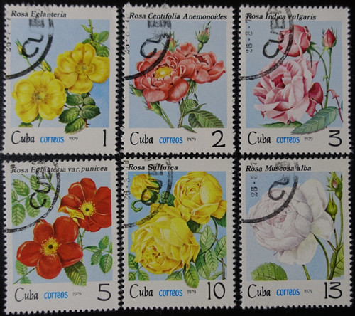 Timbres 1cuba fleurs - du,